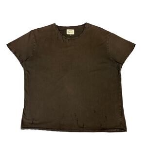 R13 Surplus Brown Destroy Tee Shirt Women's Large Distressed Thrashed